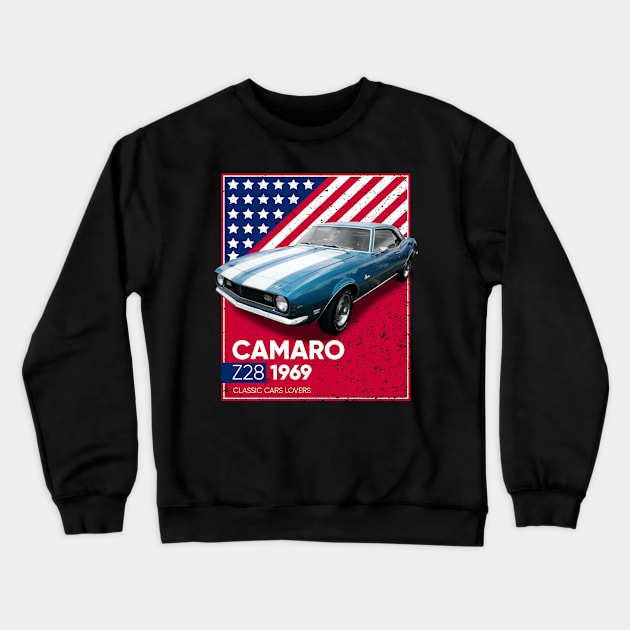 Classic Car Camaro Z28 1969 Crewneck Sweatshirt by cecatto1994